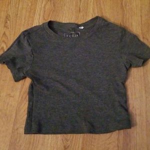 Grey ribbed crop top